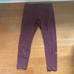 Maroon size 8 lululemon leggings
